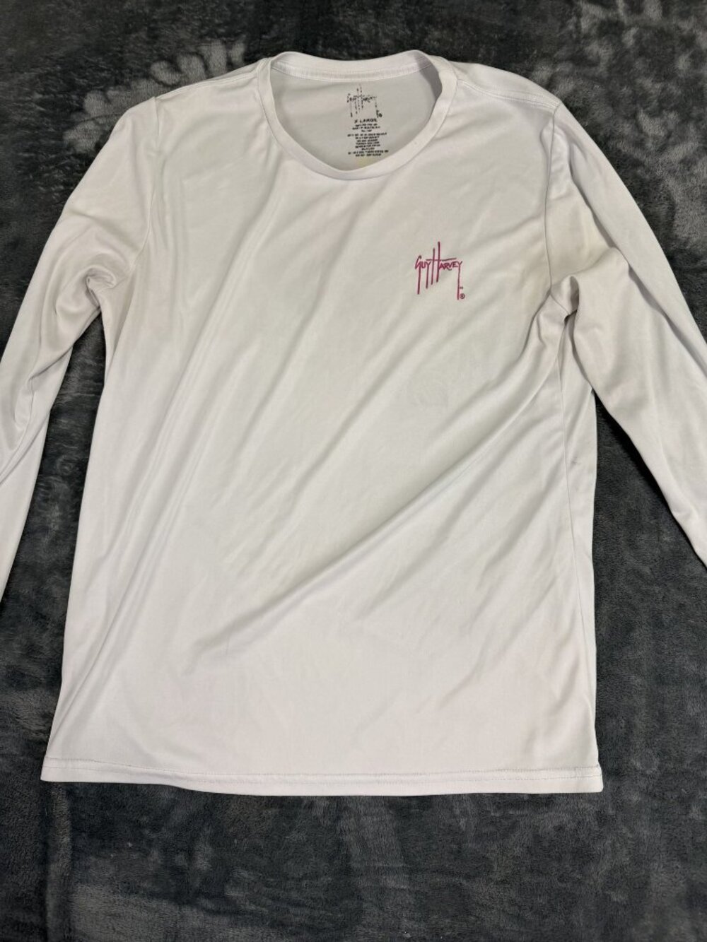 Guy Harvey Girls White Long Sleeve Tropical Floral Graphic Shirt XL